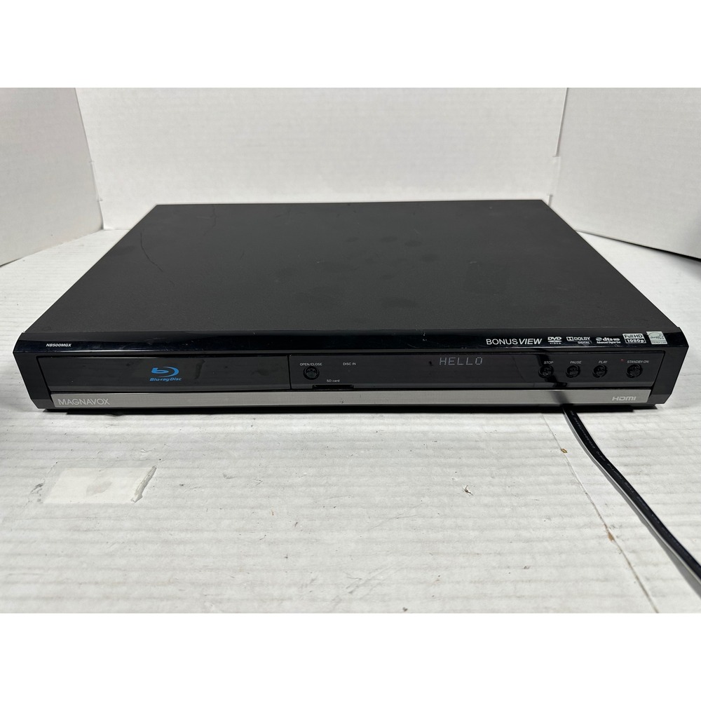 Magnavox NB500MGX Blu-ray Disc Player Full HD 1080p DVD SD Card HDMI Black